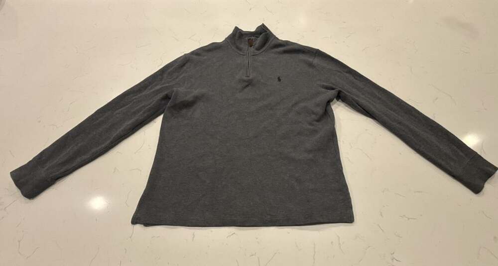 Polo Ralph Lauren Quarter-Zip Pullover Size M Gray Long Sleeve